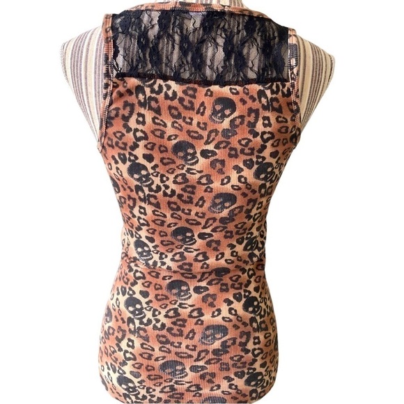 Eye Candy Tank Top, Size L, Skulls, Animal Print, And Black Lace. No Stains, EUC - Picture 5 of 5